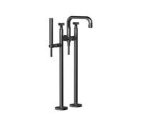 Gessi Inciso+ set de montaje, para mezclador de bañera independiente de 2 palancas, caño de bañera fijo de 245 mm, desviador automático, 58129707, Color: Metal negro cepillado PVD