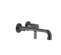 Gessi Inciso set de montaje para mezclador monomando empotrado, lavabo con rosetas individuales D65 mm, caño 264-234 mm, sin juego de desagüe, 58089707, Color: Metal negro cepillado PVD