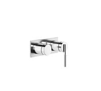 Gessi Ingranaggio conjunto monomando de baño/ducha con placa rectangular, con cartucho desviador de 2 vías, 63579727, Color: Latón cepillado PVD