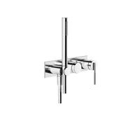Gessi Ingranaggio conjunto monomando de ducha/bañera, plato cuadrado para cuerpo empotrado, 63543707, Color: Metal negro cepillado PVD