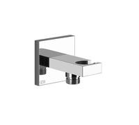 Gessi Rettangolo codo de conexión a la pared 1/2 y soporte para teleducha, con seguridad intrínseca, 20161031, Color: cromado