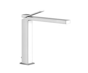 Gessi Rettangolo K lavabo monomando versión alta 248 mm, desagüe 1 1/4, y salida 209 mm, 53003299, Color: Negro XL
