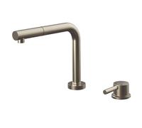 Gessi SU&GIU Sottofinestra Finox Brushed Nickel - 50109#149 Grifo monocomando Fregadero | Níquel cepillado Finox, Caño abatible bajo ventana, Altura reducida bajo ventana