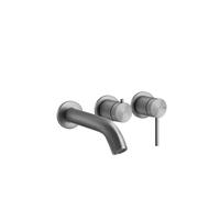 Gessi316 set de montaje para mezclador monomando oculto para bañera, cartucho desviador de 2 vías, rosetas redondas, 54140707, Color: Metal negro cepillado PVD