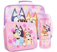 Get Trend Bluey Bolsa Almuerzo Isotérmica Niñas Set 3 Piezas, Bolsa Isotermica 5 L, Botella 640 ml y Snack Box 2 L con Compartimentos, Sin BPA, Ligero y Resistente para Escuela (Rosa/Multi Bluey)
