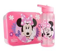 Get Trend Disney Minnie Mouse Fiambrera Niña y Botella 640 ml Set, Bento Box 1,75 L con Compartimentos, Apto Microondas y Lavavajillas, Sin BPA para Escuela y Ocio, Regalo Niña (Rosa Minnie)