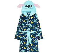 Get Trend Disney Stitch Albornoz Niña con Capucha Polar Suave, Bata de Casa para Invierno con Bolsillos y Cinturón, Regalo para Niñas (11-12 Años, Azul Marino/Azul Stitch)