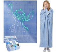 Get Trend Disney Stitch Manta Que Brilla en la Oscuridad 130x150cm para Niños y Adultos, Ideal para Cama o Sofá, Diseño Decorativo, Regalo Original (Morado Stitch)