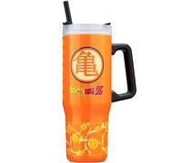 Get Trend Dragon Ball Z Vaso Térmico 920 ml, Botella Acero Inoxidable, Vaso con Pajita y Asa, Mantiene Hielo 42H Frío 12H Calor 8H, Taza Cafe, BPA Free Regalo Original (Naranja Dragon Ball)