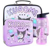 Get Trend Kuromi Bolsa de Almuerzo Isotérmica Niñas Set 3 Piezas, Bolsa Isotermica 5 L, Botella Infantil 640 ml y Bento Box 2 L con Compartimentos, Sin BPA, Escuela y Guardería (Morado/Negro Kuromi)