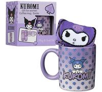 Get Trend Kuromi Sanrio Taza y Calcetines Mujer, Taza Ceramica 340 ml con Calcetines Divertidos, Set Regalo para Adolescentes y Mujeres (Morado Kuromi)