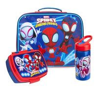 Get Trend Marvel Spidey Bolsa Termica Porta Alimentos con Fiambrera y Botella Agua Niño, 3 Pack para Almuerzo, Bolsa Lunch Box para Colegio y Viajes, Regalos Niños (Multi Spidey)