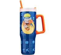 Get Trend Naruto Vaso Térmico 920 ml, Botella Acero Inoxidable, Vaso con Pajita y Asa, Mantiene Hielo 42H Frío 12H Calor 8H, Taza Cafe, BPA Free, Regalo Original (Multi Naruto)