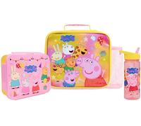 Get Trend Peppa Pig Bolsa Termica Infantil Set, 3 Piezas con Fiambrera Almuerzo, Botella Agua, Bolsa Merienda para Escuela, Picnic, Viajes (Multi Peppa Pig)