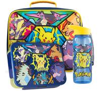 Get Trend Pokemon Bolsa Termica Infantil Aislante Set, 3 Piezas, Lunch Bag, Botella Agua 640 ml y Bento Box con Compartimentos, Sin BPA, Ligero y Resistente, para Colegio y Picnic (Multi Pokemon)