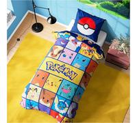 Get Trend Pokemon Ropa de Cama Infantil 135x200 cm con Funda de Almohada, Juego de Cama Reversible con Pikachu y Amigos, Regalos Niños y Regalos Adolescentes (Multi Pokemon, Individual)
