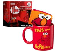 Get Trend Sesame Street Taza y Calcetines Mujer, Taza Ceramica 340 ml con Calcetines Divertidos, Set Regalo para Adolescentes y Mujeres (Multi Elmo)