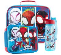 Get Trend Spidey y Sus Amigos Bolsa Termica Infantil Set, 3 Piezas, Lunch Bag Aislante 5 L, Botella Agua 640 ml y Bento Box 2 L con Compartimentos, Sin BPA para Escuela y Picnic (Multi Spidey)