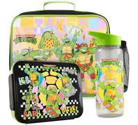 Get Trend Teenage Mutant Ninja Turtles Bolsa Termica Infantil Set, 3 Piezas, Lunch Bag Aislante 5 L, Botella Agua 640 ml y Bento Box 2 L con Compartimentos, Sin BPA, Fiambrera Infantil (Multi TMNT)