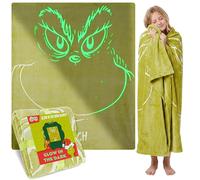 Get Trend The Grinch Manta Que Brilla en la Oscuridad 130x150cm para Niños y Adultos, Ideal para Cama o Sofá, Diseño Decorativo, Regalo Original Invierno (Verde Grinch)
