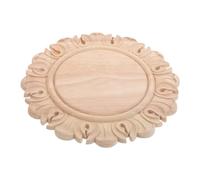GETAJGHSD Aplique de Madera Tallada Redonda Incrustación de Madera Beige Estilo Europeo Vintage para Cama y Armario Decoración de Muebles y Pared