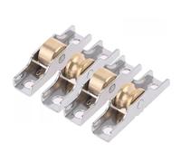Getdoublerich 4 rodillos de acero inoxidable para puerta corrediza para muebles, vidrio, aluminio, riel de ducha, ranura y rueda plana con tornillos