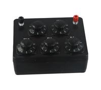 Getdoublerich Caja de resistencia variable de década 0-9999.9Ω, 5 rangos de resistencia de 0.5 W para pruebas de laboratorio, caja de baquelita 170 x 135 x 72 mm