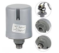 Getdoublerich Controlador automático de interruptor de presión de agua, válvula de control de flujo de 220 V 10 A con doble embrague plateado para bombas de jardín autocebantes, carcasa de metal ABS