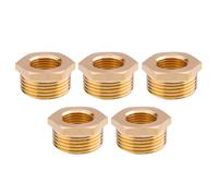 Getdoublerich Paquete de 5 bujes hexagonales de latón NPT macho x 1/2 NPT hembra, adaptador reductor de montaje de tubería roscado para agua de jardín industrial