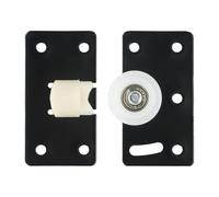 Getdoublerich Rodillo de puerta corredera para armarios y armarios - Polea de nailon con soporte de acero laminado en frío, funcionamiento silencioso y suave, altura ajustable, 85 x 45 mm, color negro