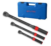 GETLITOOL Juego de Llaves Dinamométricas 1/4" 3/8" 1/2", de Acero al Cromo-molibdeno con Trinquete Reversible de 72 Dientes, 5-25 Nm, 10-60 Nm y 20-210 Nm
