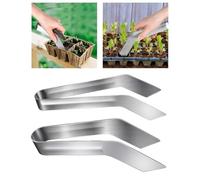 Gettimore 2 pinzas de acero inoxidable para plantas jóvenes, alicates de trasplante de jardín, eliminación y deshierbe, raíz para protección, jardinería interior y exterior