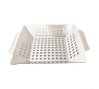 Gettimore Cesta de parrilla de acero inoxidable para barbacoa Weber, bandeja de parrilla apta para lavavajillas para cocinar al aire libre, 24,5 cm
