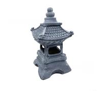 Gettimore Estatua de pagoda solar para exteriores, linterna de jardín de resina de estilo japonés con detalle de musgo verde, resistente a la intemperie para luz de decoración zen para patio