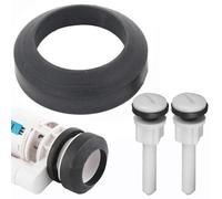 Gettimore Junta de goma para cisterna de inodoro con arandela cónica y pernos de 80 mm para conexión de sartén, incluye 2 pernos y tuercas de plástico, agujero de 55 mm, rosca de 10 mm de diámetro