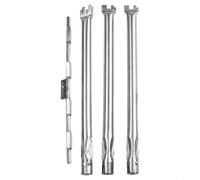 Gettimore Kit de quemador de acero inoxidable para Weber para Spirit serie 300, tubos de 18 pulgadas y crossover de 15 pulgadas, pieza de repuesto para barbacoa 69787