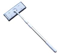 Gettimore Mopa telescópica de aleación de aluminio con almohadilla de fibra superfina, sistema de clip, ajustable, 57-128 cm, limpieza de suelo, eliminación electrostática de polvo, color gris