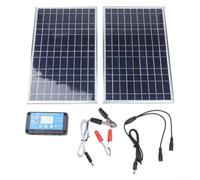 Gettimore Panel solar portátil de 12 V para kit de cargador, tasa de conversión del 20% para mantenimiento de batería con sobrecarga para vehículos de protección (doble)