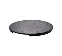 Gettimore Plato redondo de melamina para servir con textura de roca rugosa, acabado negro mate, plato poco profundo para comida a la parrilla, barbacoa, restaurante, uso de 30,3 cm (25,1 cm)