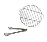 Gettimore Red de barbacoa redonda de acero inoxidable con clip, 33 cm, 35 cm, 38 cm, alfombrilla de parrilla para barbacoa al aire libre (33 cm)