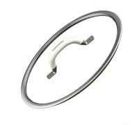 Gettimore Tapa de wok de vidrio templado con borde de acero inoxidable 304, mango resistente al calor para woks planos y ollas de sopa, cubierta de cocción transparente (18 cm)