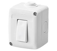 Gewiss Contenedor completo de aparatos System protegido, con desviador unipolar 16 Ax, IP40, gris Ral 7035