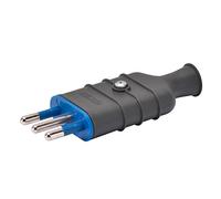 Gewiss Enchufe móvil, derecho, estándar italiano, 2P+T 10A 250V AC, tipo S11, pizarra