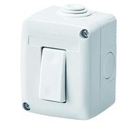 Gewiss GW27801DY - Caja completa de dispositivos serie System protegida, con interruptor unipolar 16 AX, IP40, gris Ral 7035