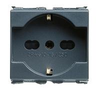 Gewiss GW30212 Toma Shuko estándar 250 V CA - 2P + T 10/16 A bivalente, P40, 2 módulos, Playbus