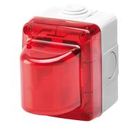 Gewiss Indicador de señalización, 15 W, 230 V, difusor rojo, IP55, gris RAL 7035