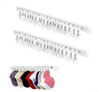 gexuamz Organizador de Gorras, 2 Piezas Colgador Gorras, Organizador de Sombrero con 20 Pinzas, Adhesivo Guarda Sombreros para Pared Puerta Armario, Cap Holder para Bufandas, Calcetines y Corbatas