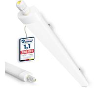 GeyouLux 2x Fluorescente LED 120cm Plafon, 40W 5040lm 5000K IP65 Estanca Tubo, Sin Parpadeos Pantalla LED, Con Cable de Puesta a Tierra y Conexión en Serie, 192 LEDs para Taller Garaje Cocina, Blanco