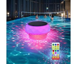 GEYUEYA Home Luces Piscina Led Solar, Led Piscina Sin Instalacion, 4 Modos De Iluminación, IP68 Impermeable, Decoración