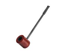 GEZHUCAO Pipa De Fumar De Madera De Brezo Tallada A Mano， Pipa De Tabaco Con Mango Recto+ Pared Gruesa Resistente A Las Grietas- Regalo Para Coleccionista O Principiante Con Bolsa De Tela